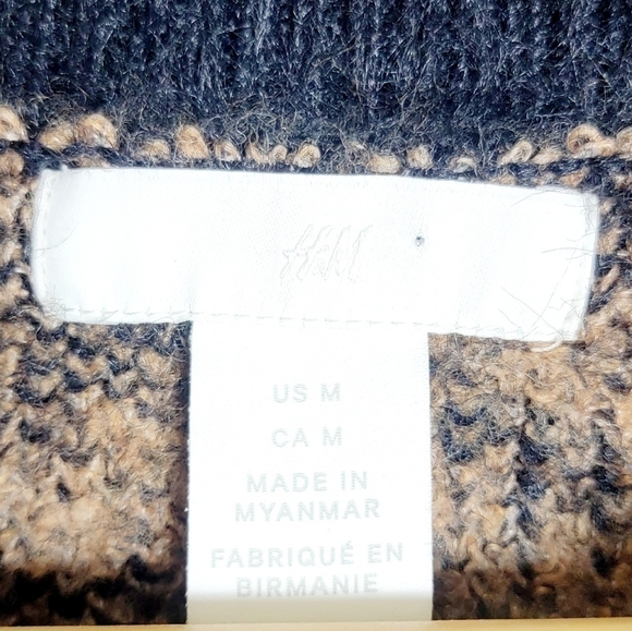 H&M Zebra Print Jacquard-knit Women's Cropped Sweater - Picture 3 of 5